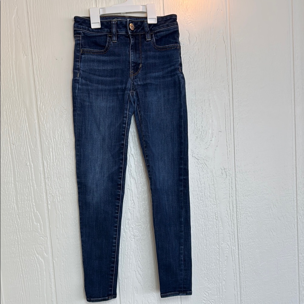 American Eagle Dark Blue Skinny High-Waisted Jeans